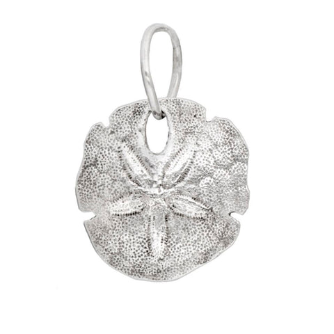 Novobeads Sand Dollar Charm, Silver