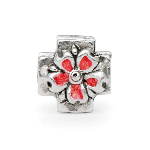 Novobeads Flower Cross, Silver