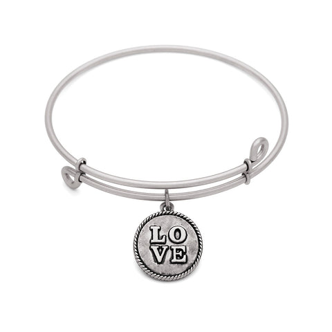 SOL Love, Bangle Antique Silver Color Finish