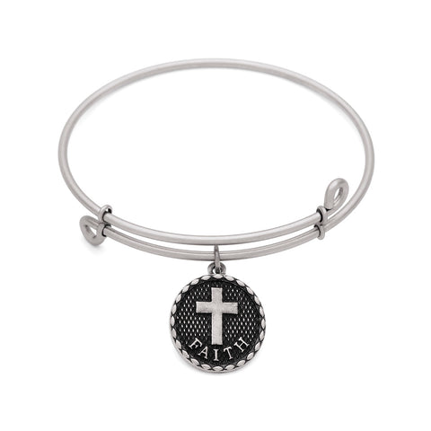 SOL Cross, Bangle Antique Silver Color Finish