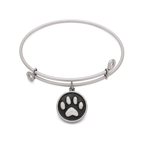 SOL Paw, Bangle Antique Silver Color Finish