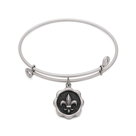 SOL Fleur-de-Lis, Bangle Antique Silver Color Finish