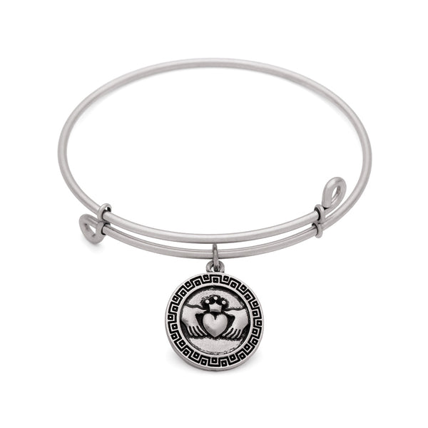 SOL Claddagh, Bangle Antique Silver Color Finish