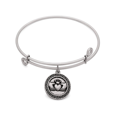 SOL Claddagh, Bangle Antique Silver Color Finish