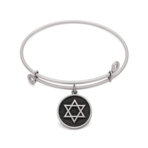 SOL Star of David, Bangle Antique Silver Color Finish