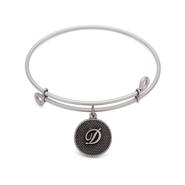SOL Initial D, Bangle Antique Silver Color Finish