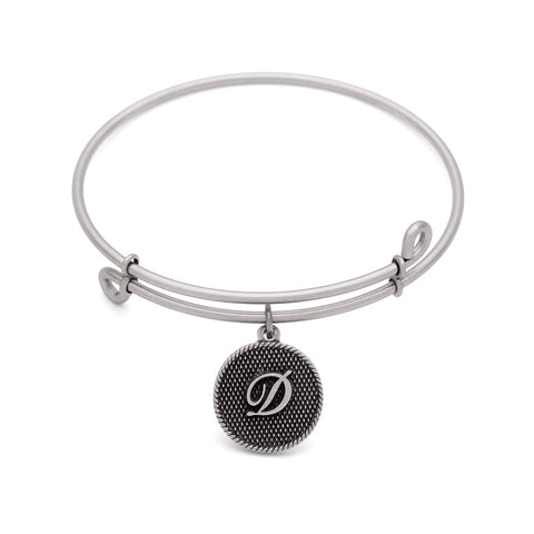 SOL Initial D, Bangle Antique Silver Color Finish