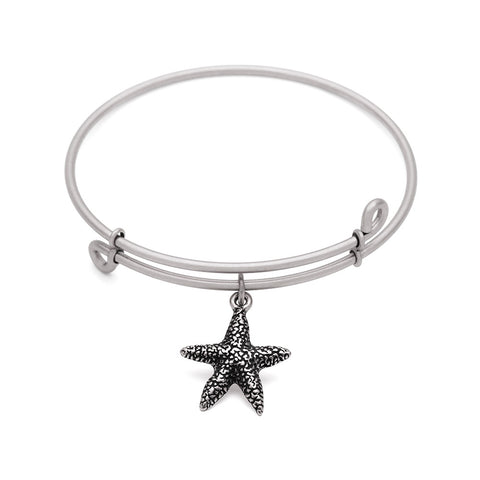 SOL Starfish, Bangle Antique Silver Color Finish