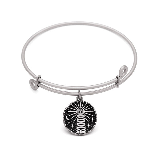 SOL Lighthouse, Bangle Antique Silver Color Finish