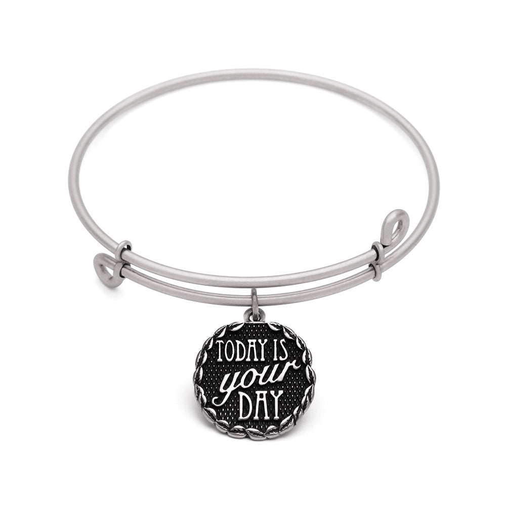 SOL Today is Your Day, Bangle Antique Silver Color Finish