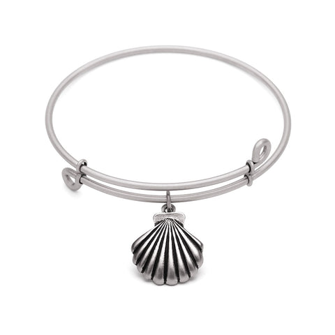 SOL Seashell, Bangle Antique Silver Color Finish