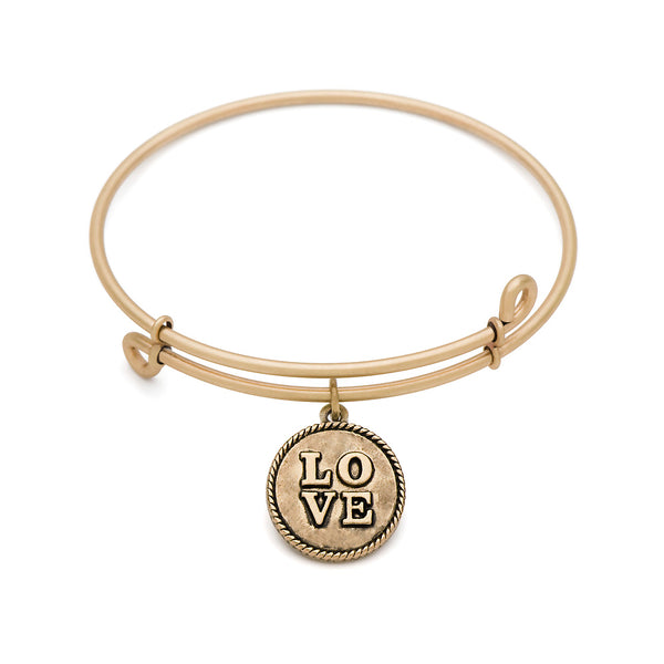 SOL Love, Bangle Antique Gold Color Finish