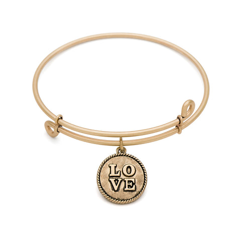 SOL Love, Bangle Antique Gold Color Finish