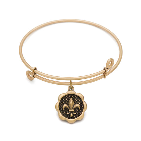 SOL Fleur-de-Lis, Bangle Antique Gold Color Finish