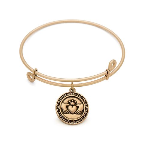 SOL Claddagh, Bangle Antique Gold Color Finish