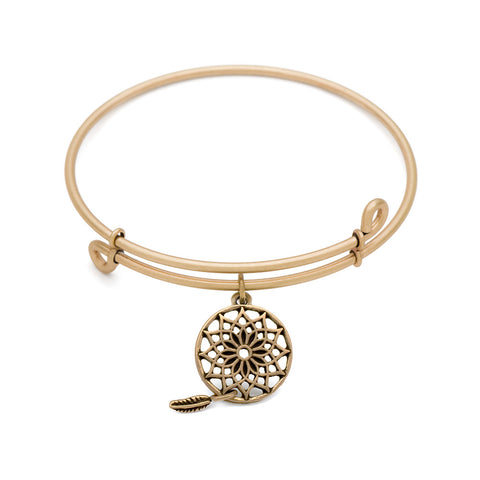 SOL Dream Catcher, Bangle Antique Gold Color Finish