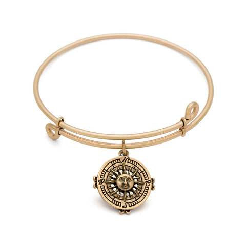 SOL Compass, Bangle Antique Gold Color Finish