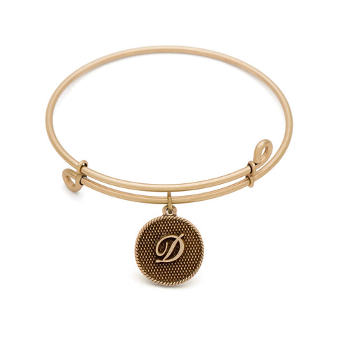 SOL Initial D, Bangle Antique Gold Color Finish