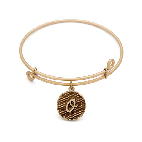 SOL Initial O, Bangle Antique Gold Color Finish