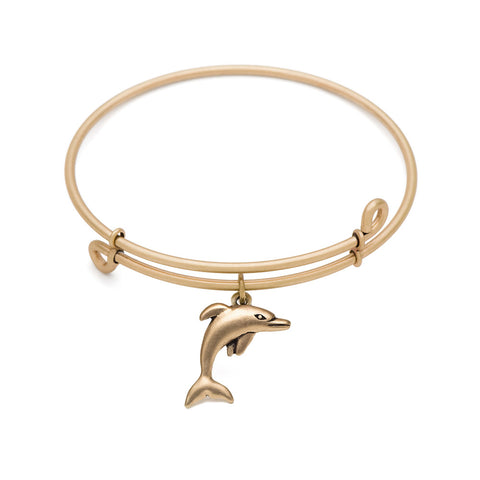 SOL Dolphin, Bangle Antique Gold Color Finish