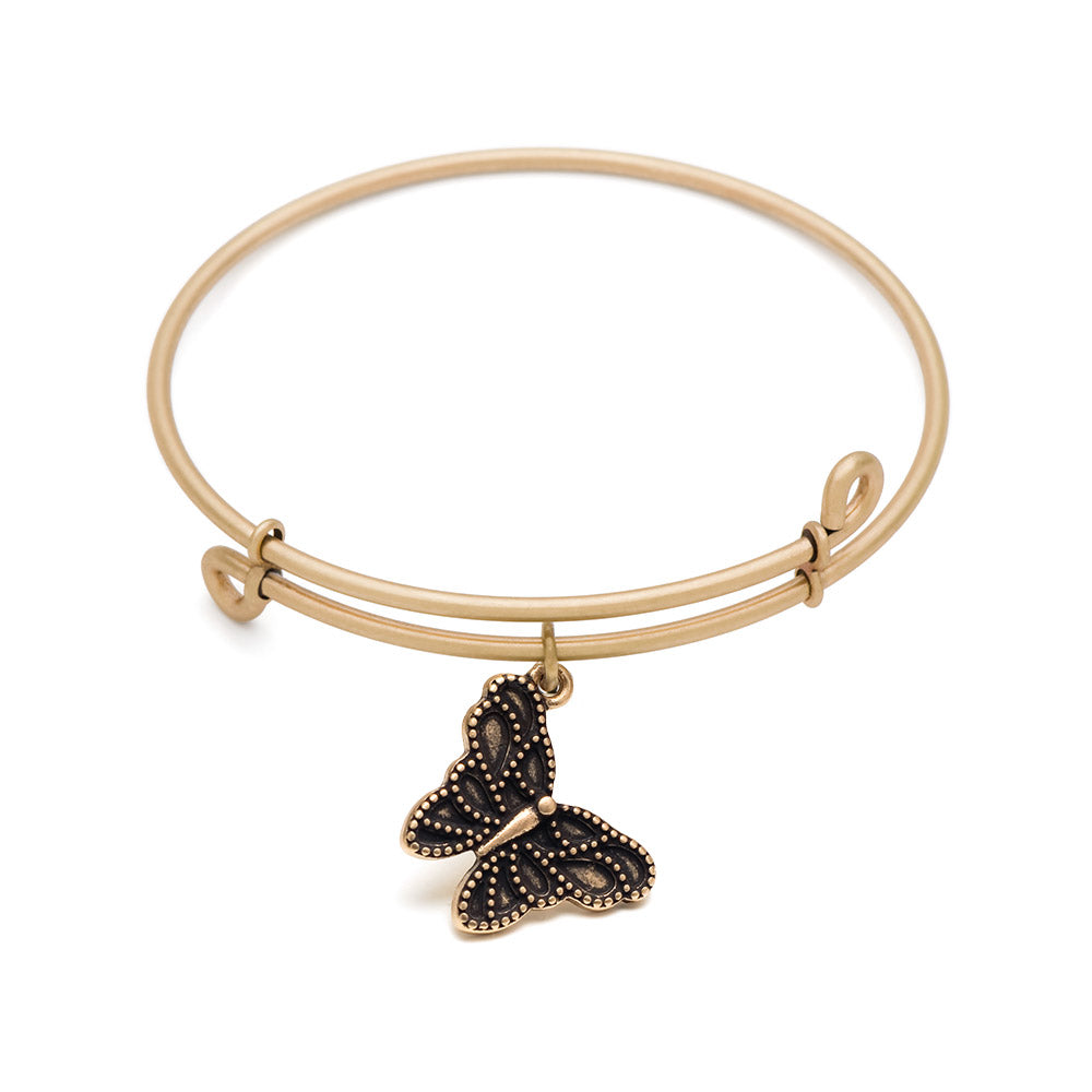 SOL Butterfly, Bangle Antique Gold Color Finish