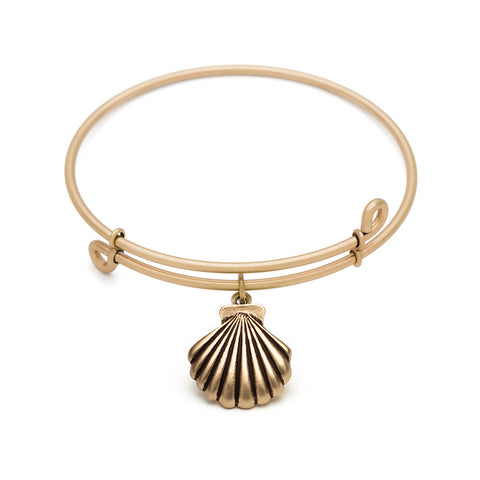 SOL Seashell, Bangle Antique Gold Color Finish