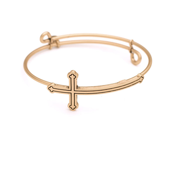 SOL Cross, Cufflet Antique Gold Color Finish