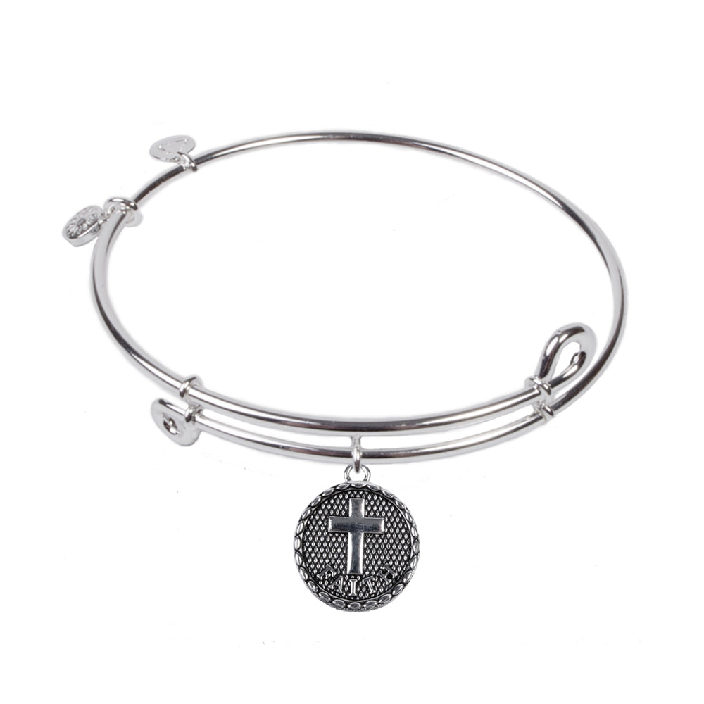 SOL Cross, Bangle Sterling Silver Plated