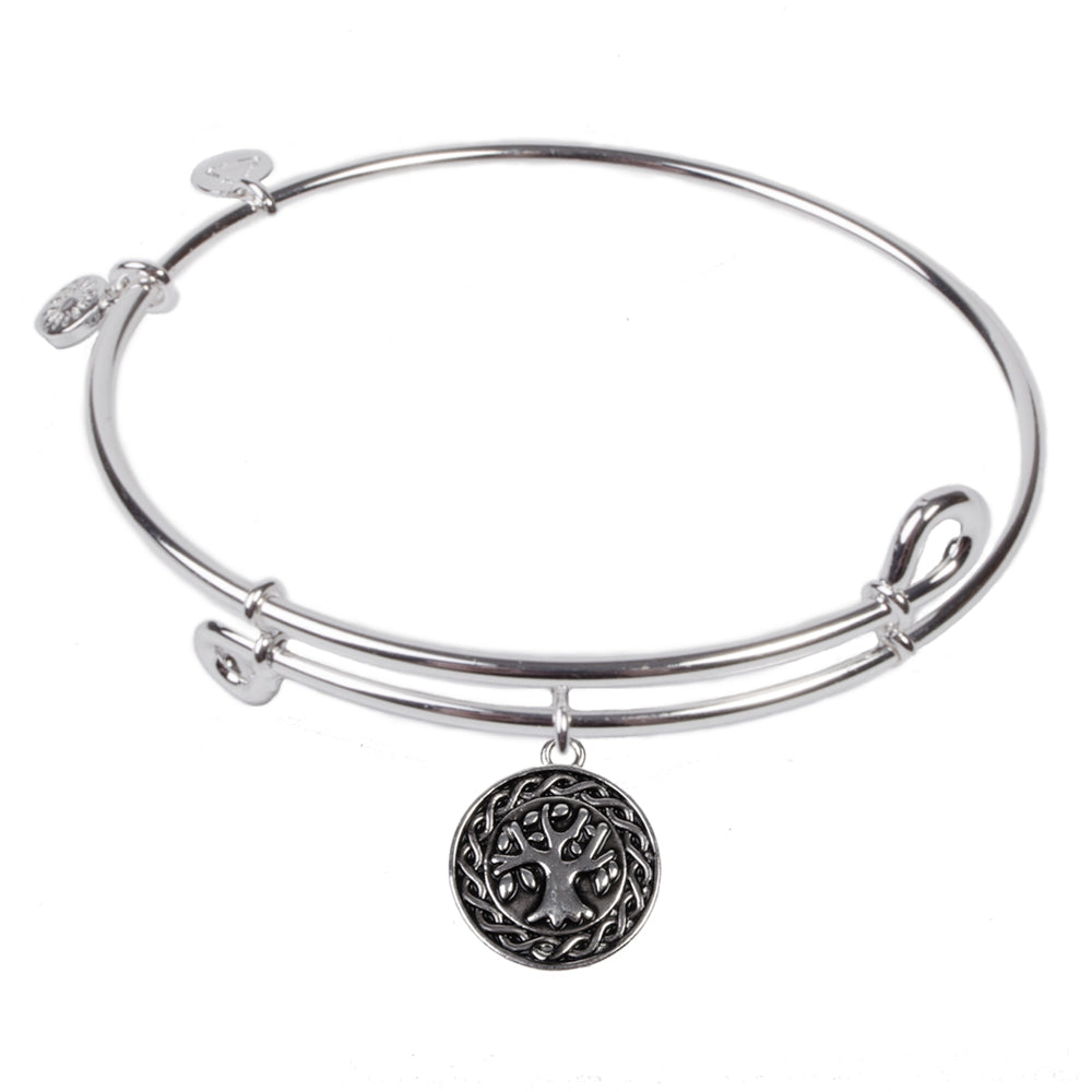 SOL Tree of Life, Bangle Sterling Silver Plated
