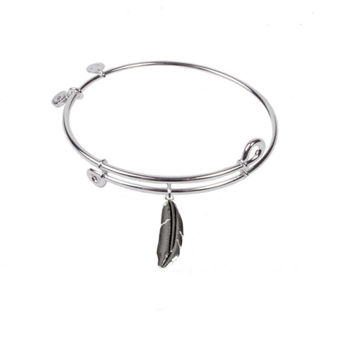 SOL Feather, Bangle Sterling Silver Plated