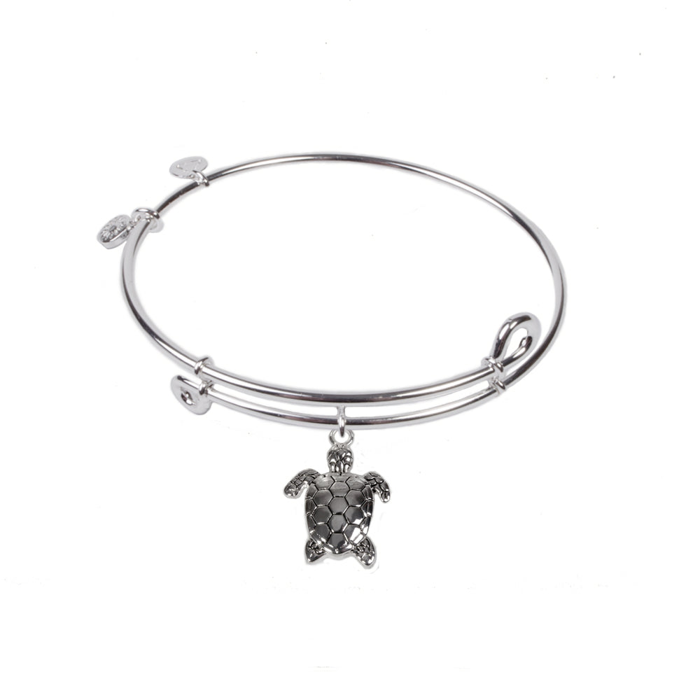 SOL Sea Turtle, Bangle Sterling Silver Plated