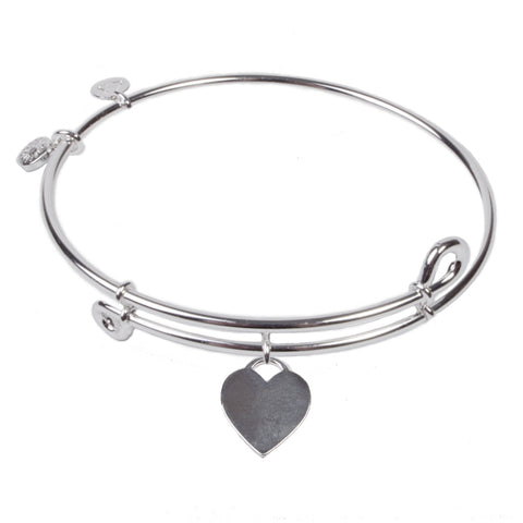 SOL Heart Tag, Bangle Sterling Silver Plated
