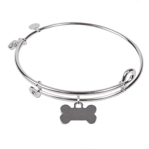 SOL Dog Bone, Bangle Sterling Silver Plated