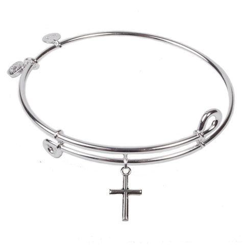 SOL Mini Cross, Bangle Sterling Silver Plated