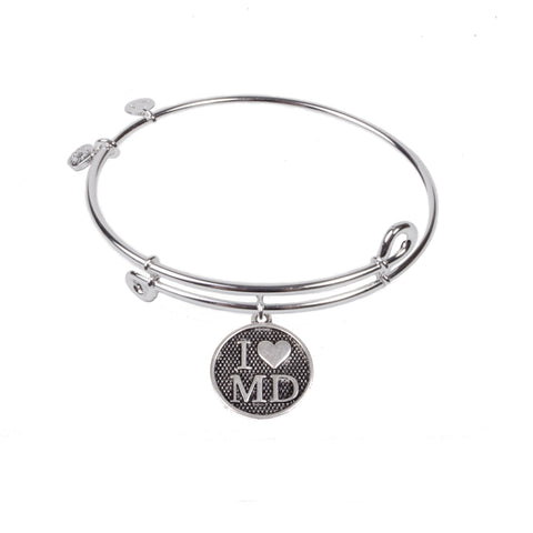 SOL I Love MD, Bangle Sterling Silver Plated