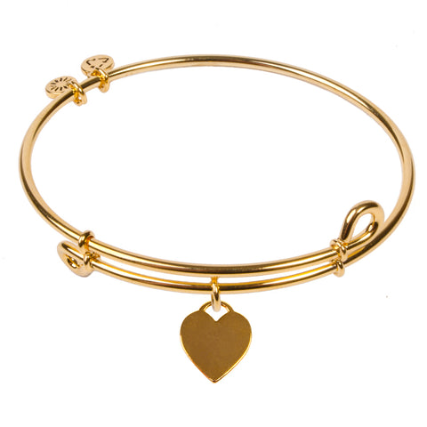 SOL Heart Tag, Bangle 18K Gold Plated