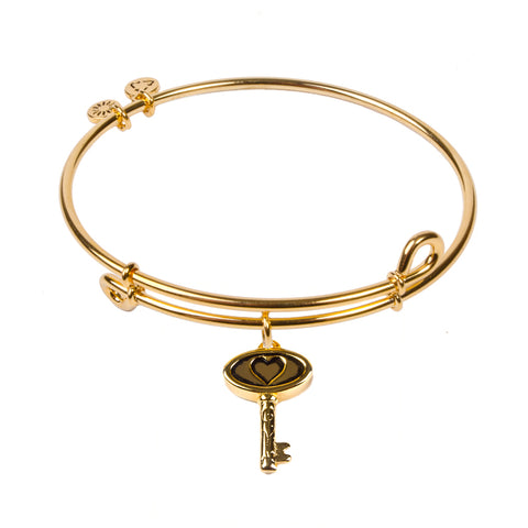 SOL Heart Key, Bangle 18K Gold Plated