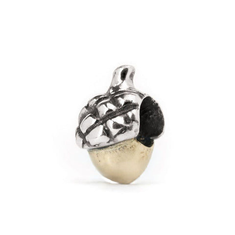 Novobeads Acorn, Silver with 14K Gold