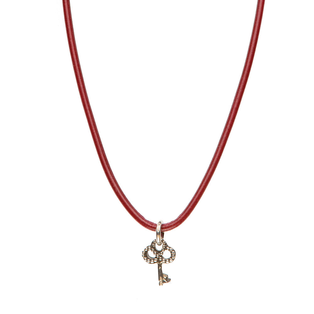 Novobeads Necklace Leather Smooth - Crimson, M (24-26inch/61-66cm)