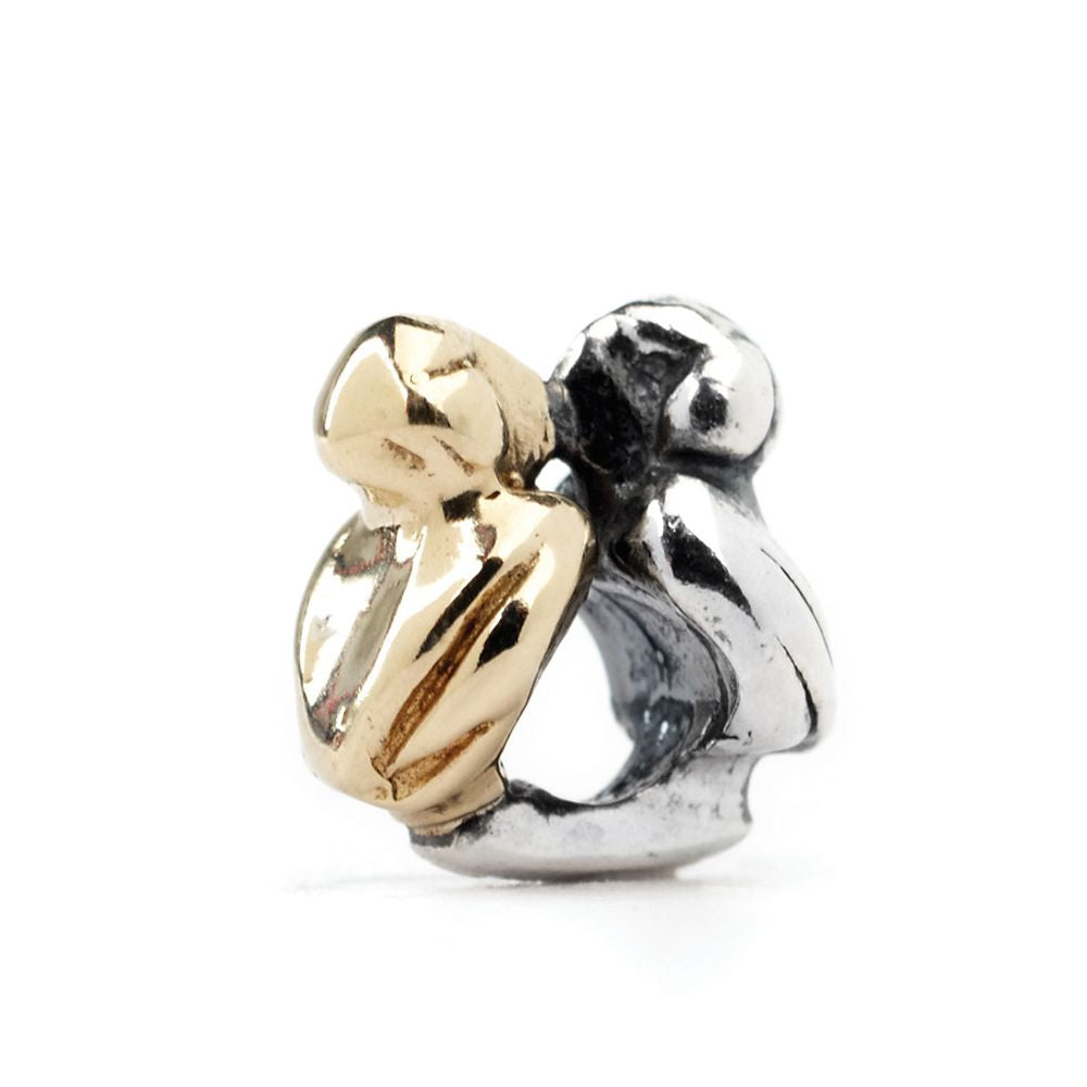 Novobeads Kissing Puffins, Silver with 14K Gold