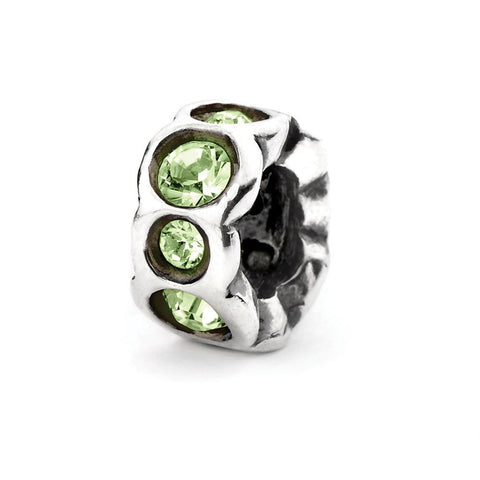 Novobeads Lime Band, Silver with Crystals