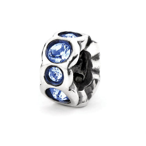 Novobeads Deep Blue Band, Silver with Crystals