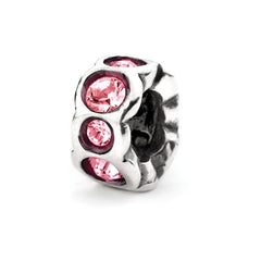 Baby Pink Band, Silver with Crystals