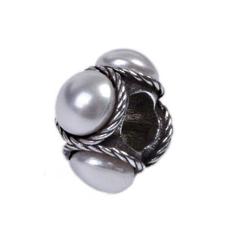 Novobeads Pearl Knots, Silver with Faux Pearls