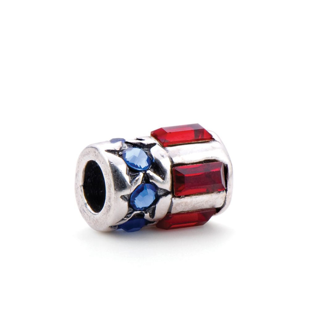 Novobeads Stars and Stripes, Silver with Crystals