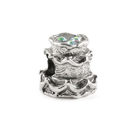 Novobeads Wedding Cake, Silver with Crystals