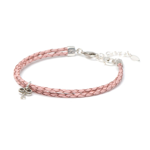 Novobeads Bracelet Leather Braided - Blush, S (5.5-7inch/14-18cm)