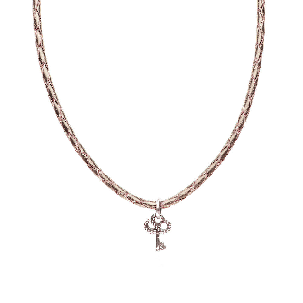 Novobeads Necklace Leather Braided - Bronze, S (16-18inch/41-46cm)