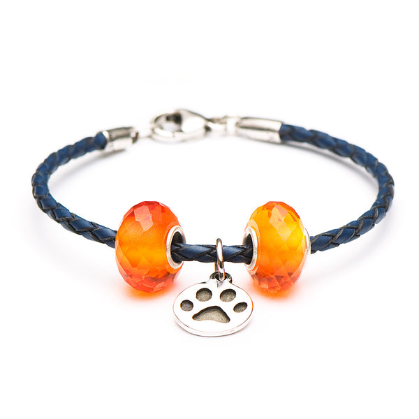 Novobeads School Spirit Bracelets, Blue/Orange Paw