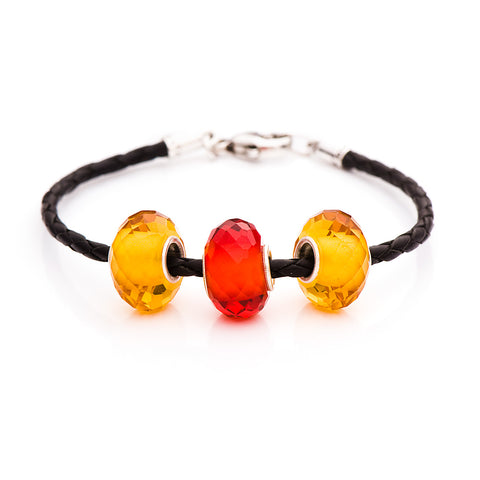 Novobeads School Spirit Bracelets, Red/Honey